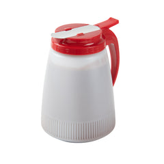 Chef 101 48 oz Red Plastic All Purpose / Syrup Dispenser - 5 3/4