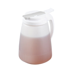 Chef 101 48 oz White Plastic All Purpose / Syrup Dispenser - 5 3/4