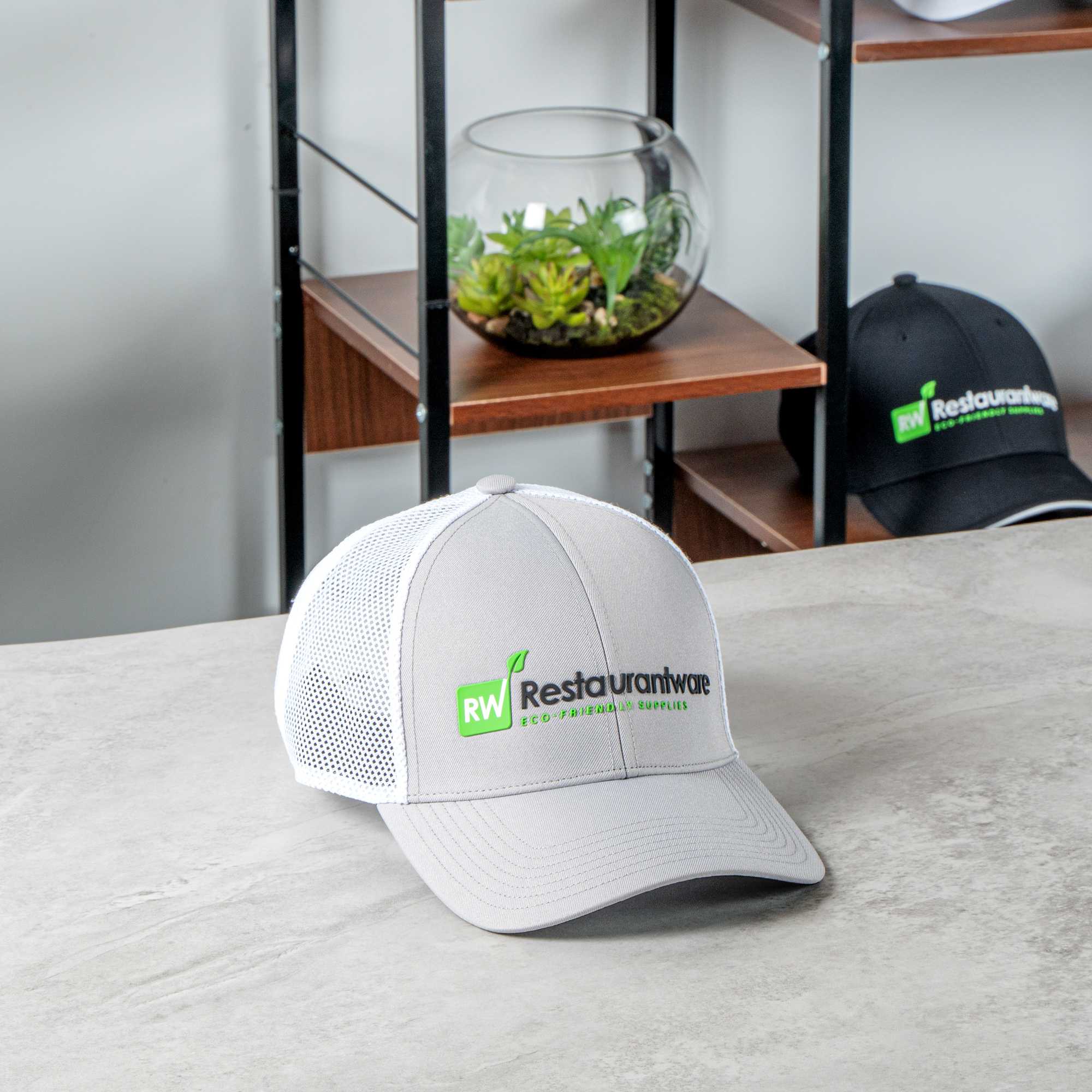 RW Threads Gray and White Trucker Snapback Hat - 1 count box