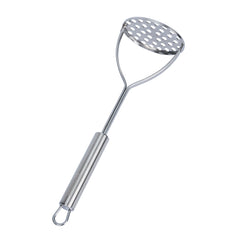 German Standard Stainless Steel Round-Faced Potato / Bean Masher - 11'' - 24 count box