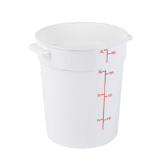 Met Lux 4 qt Round White Plastic Food Storage Container - with Red Volume Markers - 7 1/4