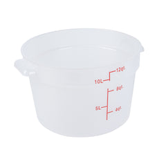 Met Lux 12 qt Round Translucent Plastic Food Storage Container - with Red Volume Markers - 12 1/4