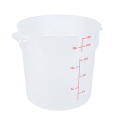 Met Lux 18 qt Round Translucent Plastic Food Storage Container - with Red Volume Markers - 12 1/4