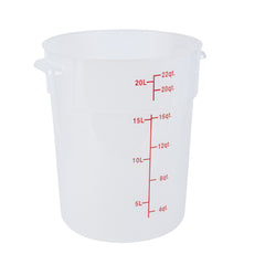 Met Lux 22 qt Round Translucent Plastic Food Storage Container - with Red Volume Markers - 12 1/4