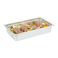Kitchen Tek Stainless Steel Full Size Steam Table Pan - 4 Inch Deep, Anti Jam, 24 Gauge - 12 count box