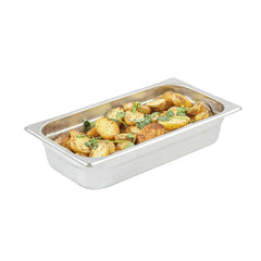 Kitchen Tek Stainless Steel 1/3 Size Steam Table Pan - 2 1/2 Inch Deep, Anti Jam, 24 Gauge - 1 count box