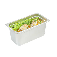 Kitchen Tek Stainless Steel 1/3 Size Steam Table Pan - 6 Inch Deep, Anti Jam, 24 Gauge - 24 count box