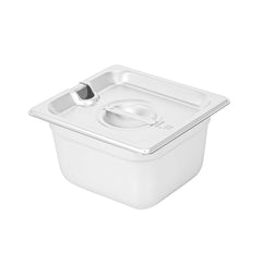 Kitchen Tek Stainless Steel Slotted Lid - Fits 1/6 Size Steam Table Pan - 1 count box