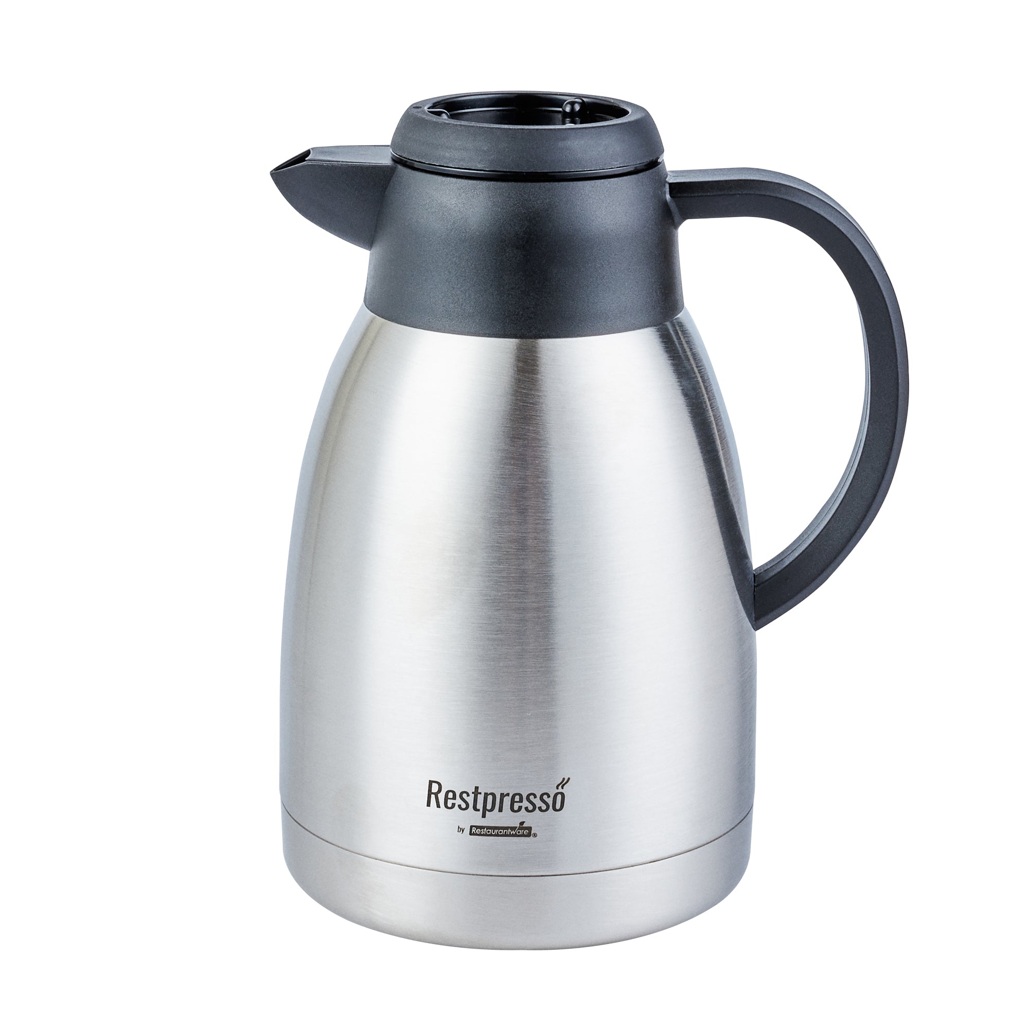 Restpresso 51 oz Insulated Coffee Carafe / Server - with Regular and Decaf Brew Thru Lids - 7 3/4" x 5 1/2" x 8 1/4" - 1 count box