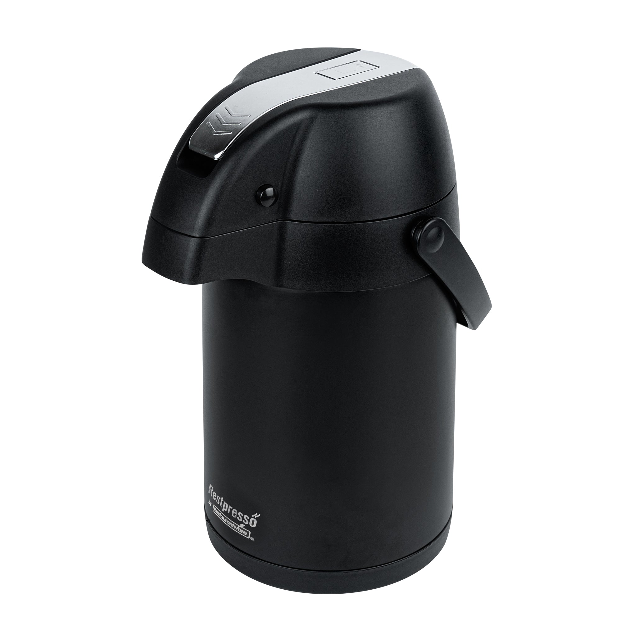 Restpresso 3L Black Vacuum Insulated Airpot Coffee Dispenser - Pump Lever, 12 hr Heat Retention - 1 count box
