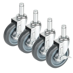 Chef 101 Gray Shelf Kit Swivel Stem Caster - with Brakes - 5