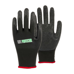 Life Protector Black Nylon Small Work Gloves - with Crinkle Latex Palm Coating - Pair - 10 count box