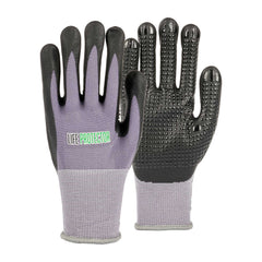 Life Protector Gray Nylon / Spandex Extra Large Work Gloves - with Ultra-Thin Foam Nitrile Palm Coating and Dots - Pair - 1 count box