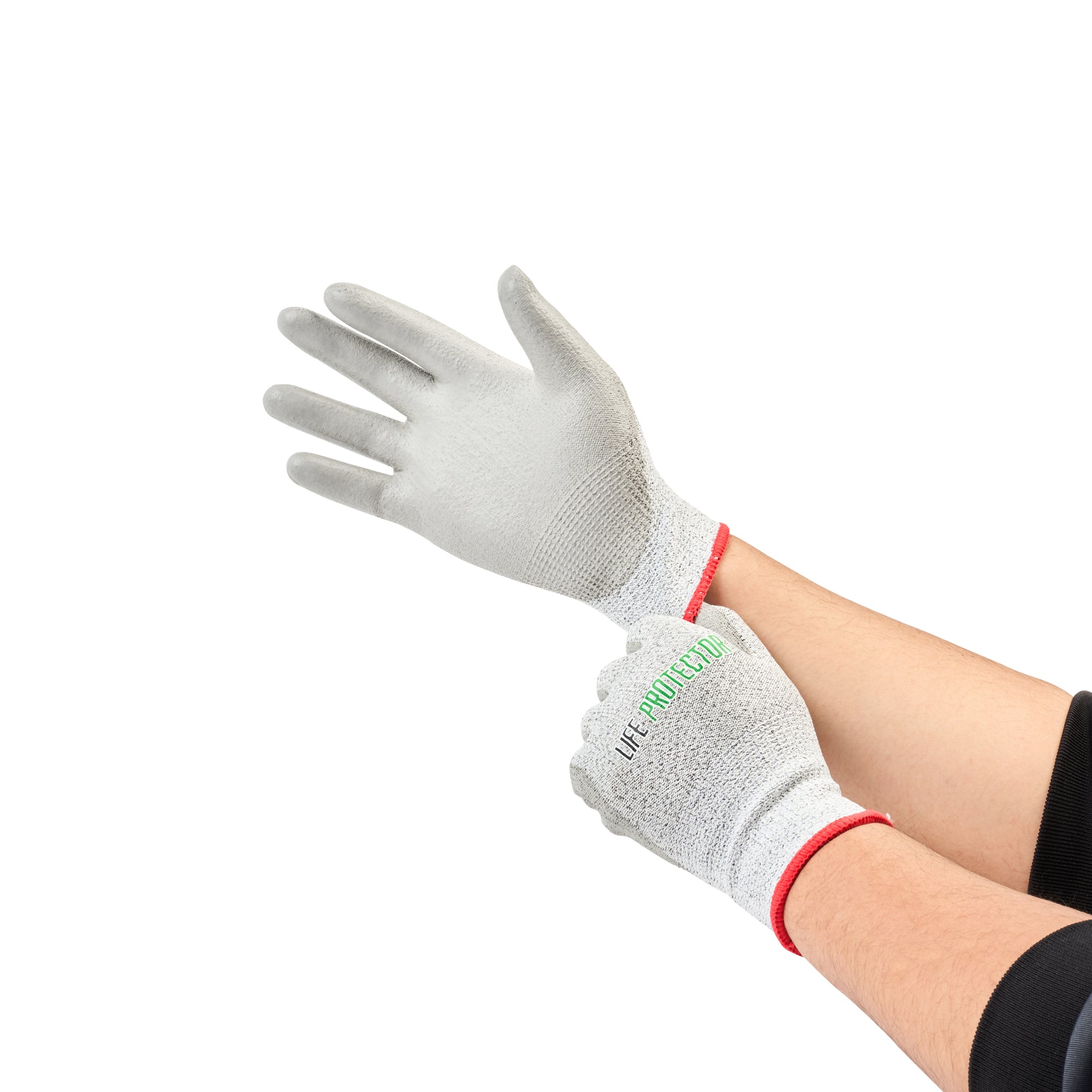 Life Protector Gray HPPE Polyester / Spandex Small Work Gloves - with Polyurethane Palm Coating, Cut-Resistant - Pair - 10 count box