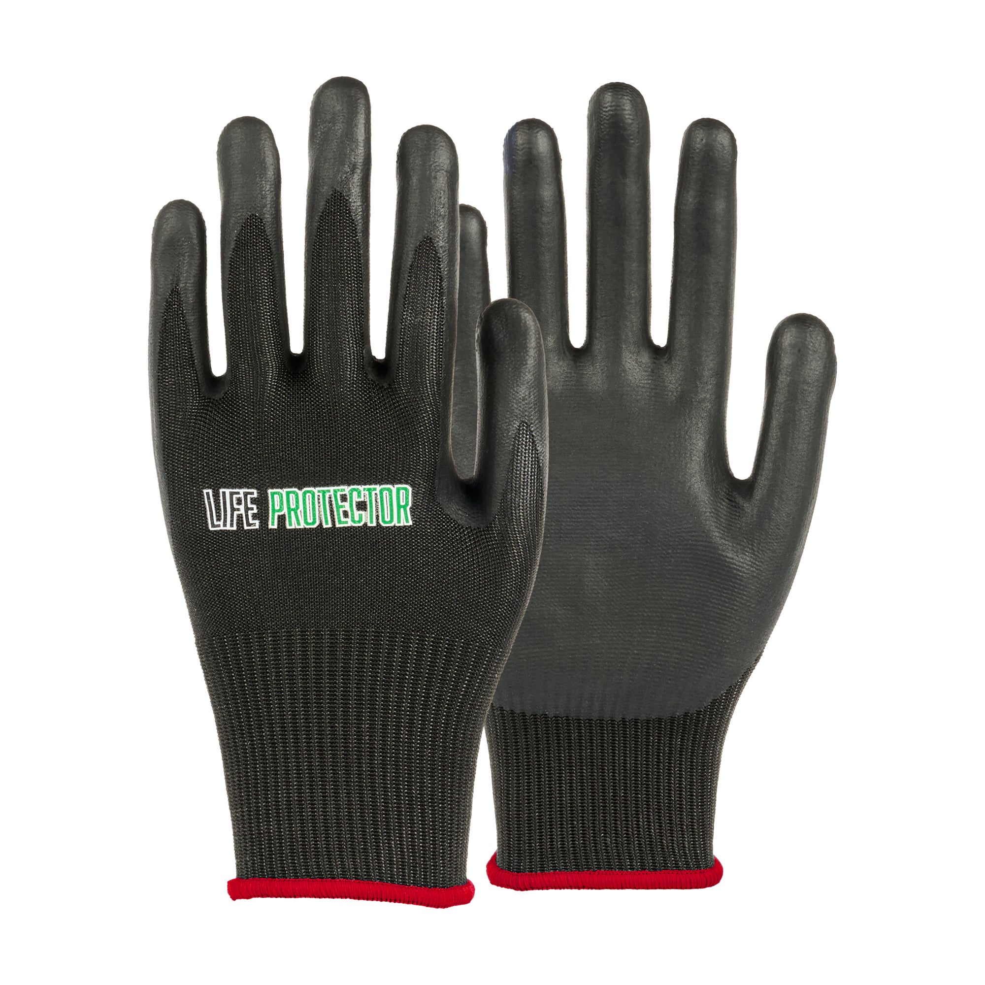 Life Protector Black HPPE Nylon / Spandex Small Work Gloves - with Ultra-Thin Foam Nitrile Palm Coating, Cut-Resistant - Pair - 10 count box