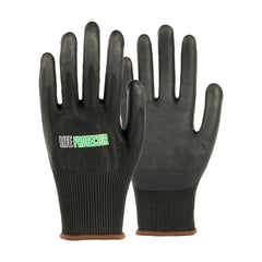 Life Protector Black HPPE Nylon / Spandex Large Work Gloves - with Ultra-Thin Foam Nitrile Palm Coating, Cut-Resistant - Pair - 10 count box