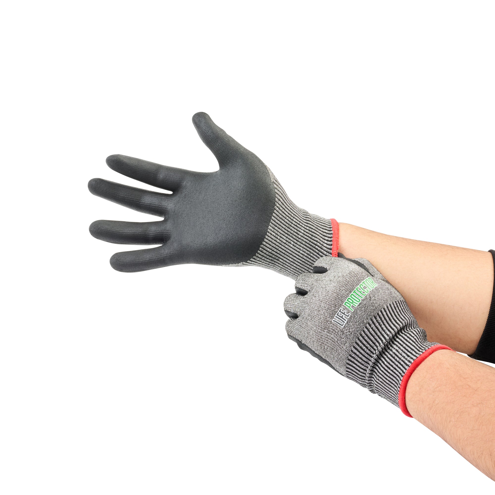 Life Protector Gray HPPE Polyester / Spandex Small Work Gloves - Ultra-Thin Foam Nitrile Palm Coating, Cut-Resistant - Pair - 10 count box