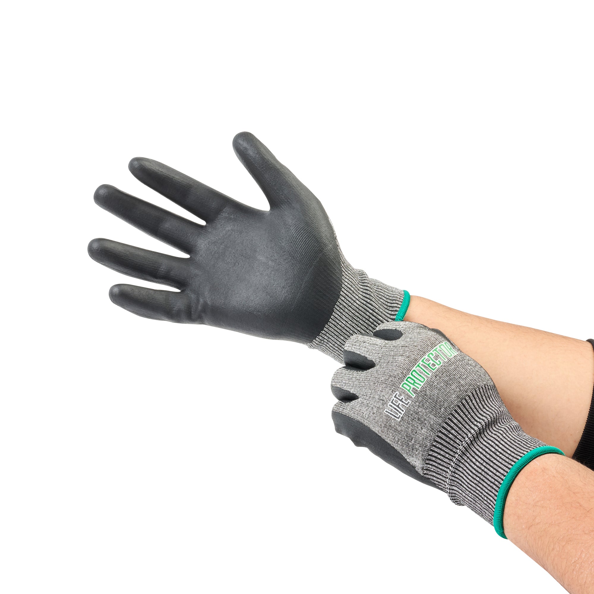 Life Protector Gray HPPE Polyester / Spandex Medium Work Gloves - Ultra-Thin Foam Nitrile Palm Coating, Cut-Resistant - Pair - 10 count box