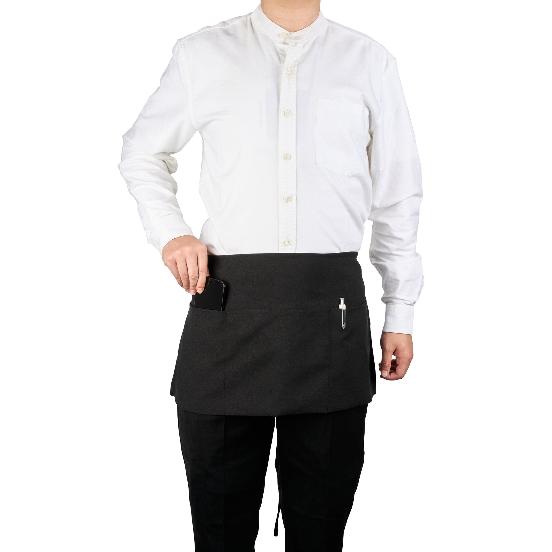 Chef 101 Black Standard Waist Apron - with 3 Pockets - 24" x 12" - 100 count box