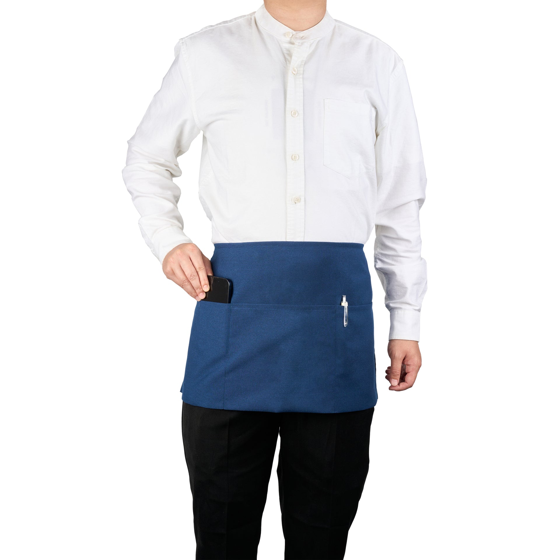 Chef 101 Blue Standard Waist Apron - with 3 Pockets - 24" x 12" - 100 count box