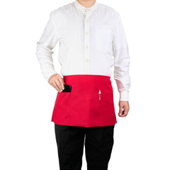 Chef 101 Red Standard Waist Apron - with 3 Pockets - 24