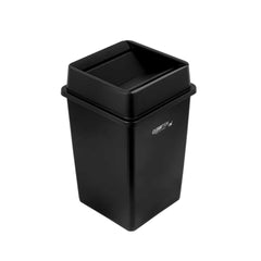Clean Tek Professional Square Black Plastic Swing Lid - Fits 35 / 50 gal Square Trash Can - 1 count box