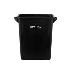 Clean Tek Professional 15 gal Rectangle Black Plastic Slim Trash Can - with Handles - 24