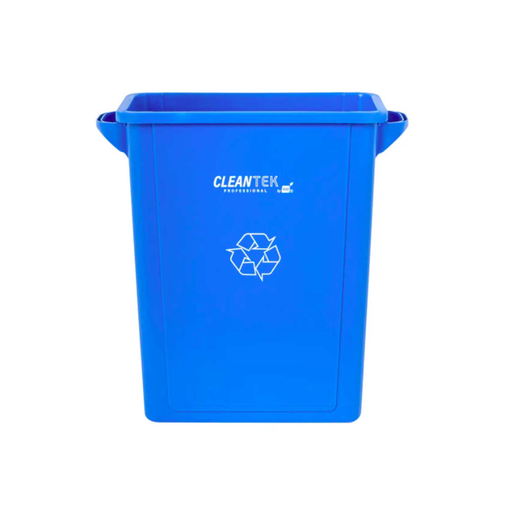 Clean Tek Professional 15 gal Rectangle Blue Plastic Slim Recycling Bin - with Handles - 24" x 10 3/4" x 24 3/4" - 1 count box