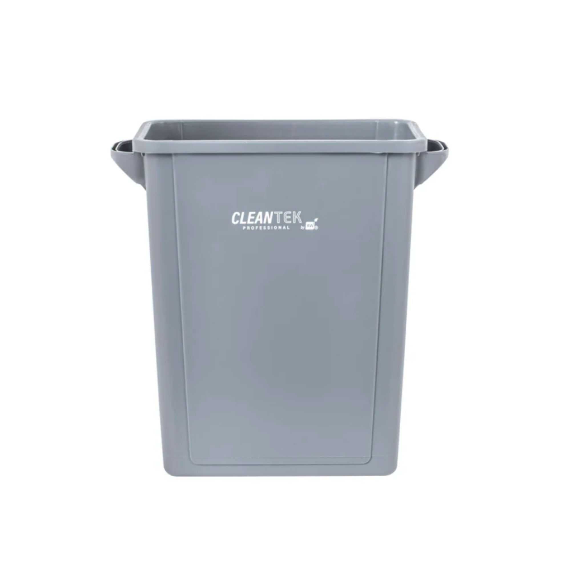 Clean Tek Professional 15 gal Rectangle Gray Plastic Slim Trash Can - with Handles - 24" x 10 3/4" x 24 3/4" - 1 count box