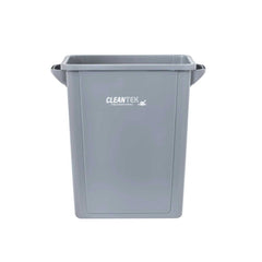 Clean Tek Professional 15 gal Rectangle Gray Plastic Slim Trash Can - with Handles - 24