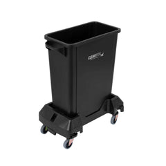 Clean Tek Professional Black Trainable Dolly - Fits 15 / 23 gal Slim Trash Can - 1 count box