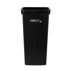 Clean Tek Professional 23 gal Square Black Plastic Trash Can - 16