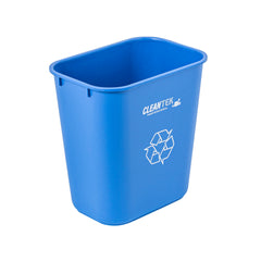 Clean Tek Professional 13 qt / 3 gal Rectangle Blue Recycling Wastebasket / Trash Can - 11 3/4
