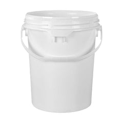 Met Lux 5 gal Round White Plastic Screw Top Pail - UN Rated - 11 1/4