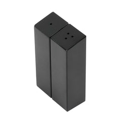 Chef 101 2 oz Black Stainless Steel Rectangular Salt And Pepper Shaker Set - 1