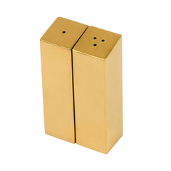 Chef 101 2 oz Gold Stainless Steel Rectangular Salt And Pepper Shaker Set - 1