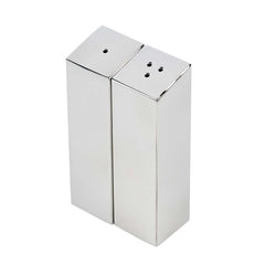 Chef 101 2 oz Silver Stainless Steel Rectangular Salt And Pepper Shaker Set - 1