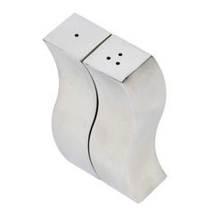 Chef 101 2 oz Silver Stainless Steel Wavy Salt And Pepper Shaker Set - 1