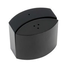 Chef 101 4 oz Black Stainless Steel Embracing Salt And Pepper Shaker Set - 2.3 oz/2.1 oz - 2 1/2