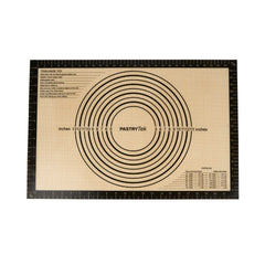 Pastry Tek Rectangle Tan and Black Silicone Full Size Baking Mat - with Measurement Markings,Ultra Durable - 15 3/4