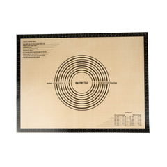 Pastry Tek Rectangle Tan and Black Silicone Extra Large Baking Mat - Measurement Markings, Ultra Durable - 23 1/2