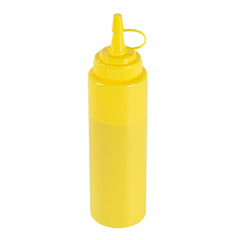 Sauce Tek 8 oz Yellow Plastic Squeeze Bottle - with Cap, Wide Mouth - 2