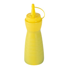 Sauce Tek 12 oz Yellow Plastic Squeeze Bottle - with Cap - 2 1/4