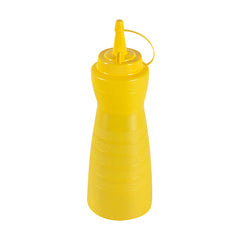 Sauce Tek 16 oz Yellow Plastic Squeeze Bottle - with Cap - 2 3/4