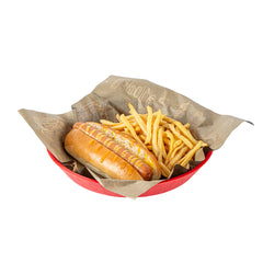 Chef 101 Round Red Plastic Diner Platter - 10 1/2