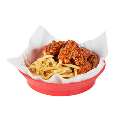 Chef 101 Round Red Plastic Diner Platter - with Base - 10 1/2