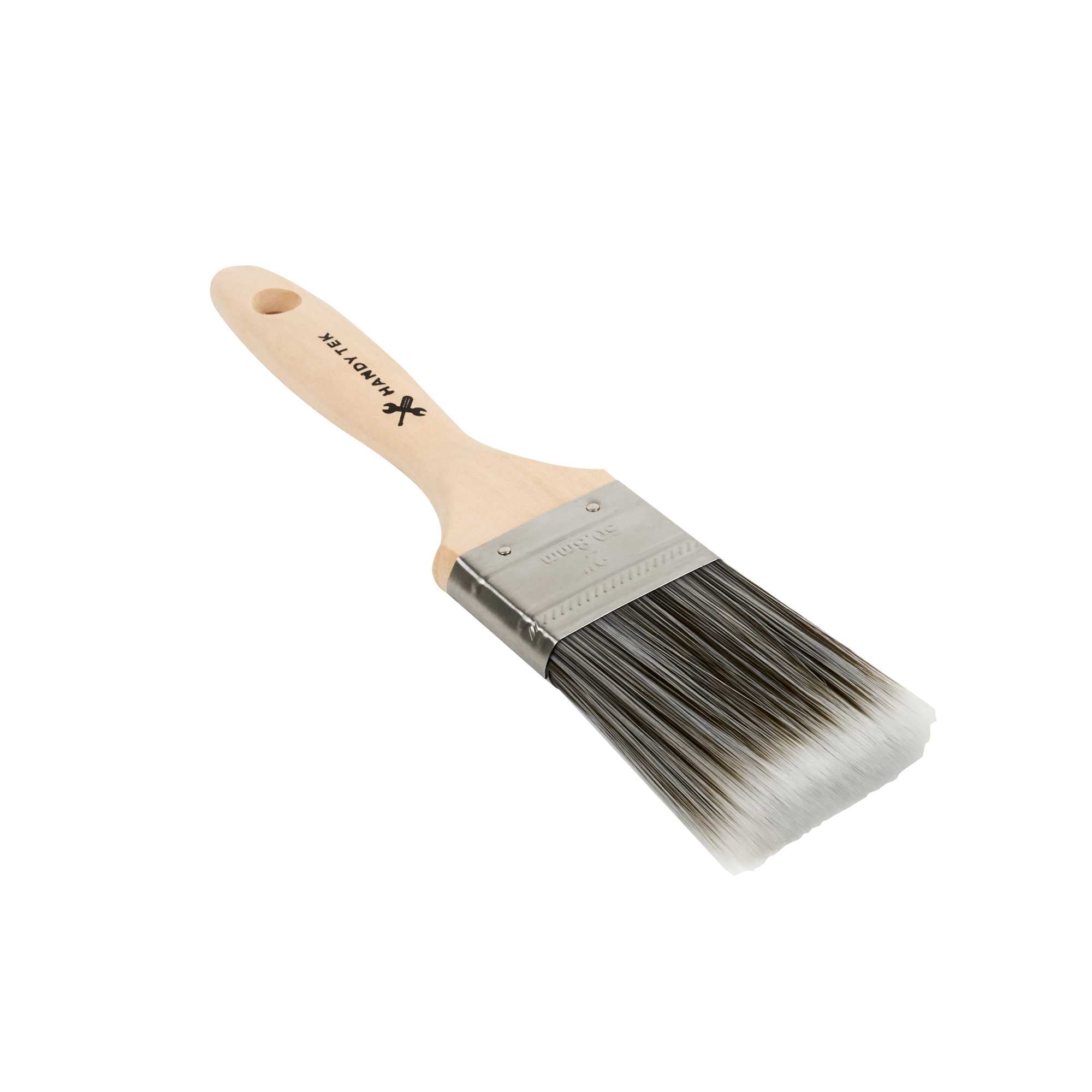 Handy Tek Synthetic Polyester Paint Brush - Flat, Beaver Tail - 2" - 6 count box