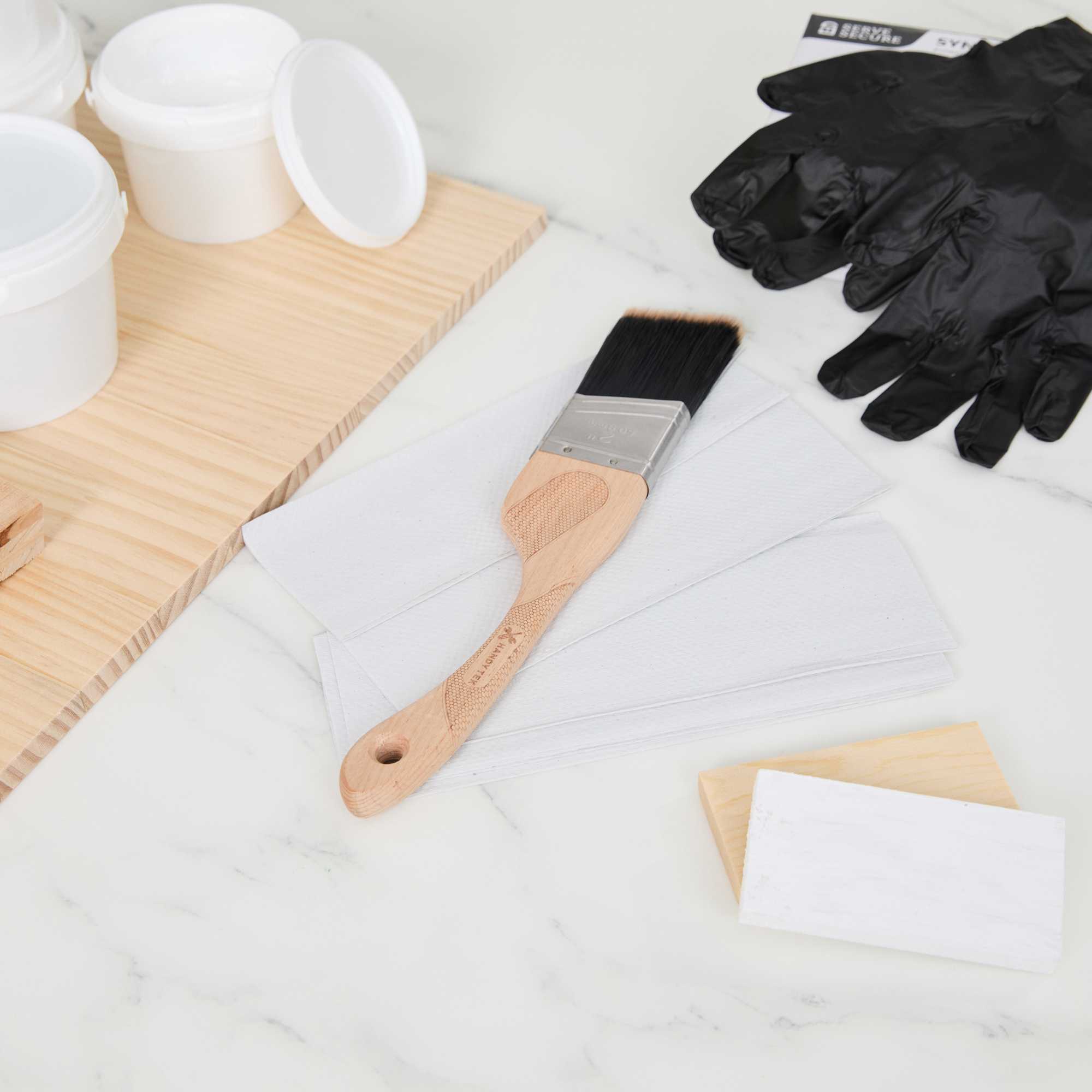 Handy Tek PBT / Nylon Paint Brush - Angled, Ergonomic Handle - 2" - 72 count box