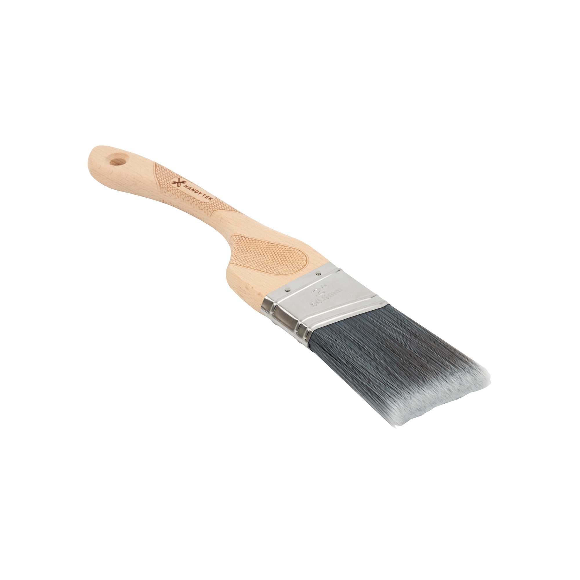 Handy Tek Nylon / Polyester Paint Brush - Angled, Soft Tip, Ergonomic Handle - 2" - 72 count box