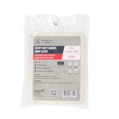 Handy Tek White Cotton Canvas Drop Cloth - Heavy Weight - 4' x 12' - 12 count box